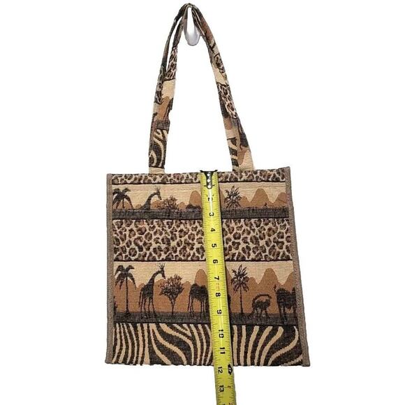 JADE African Safari Print Tapestry Tote Shoulder Bag W/ Coin Bag Shopping Travel - Picture 7 of 13
